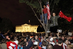 celebration outside of White House on news of bin Laden's death