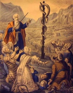 Moses and the Bronze Snake painting
